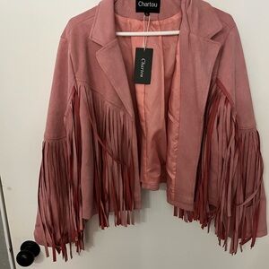 Women's Pink Fringe Blazer